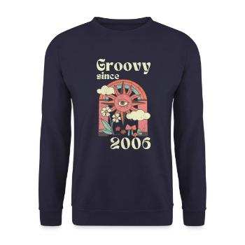 Groovy since 2006 with retro graphics - Unisex Sweatshirt - navy - Front - Alina (178cm) & Michal (187cm)