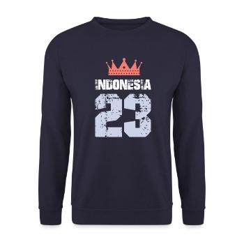 Indonesia 23 Jersey 2023 - Unisex Sweatshirt - navy - Front - Alina (178cm) & Michal (187cm)