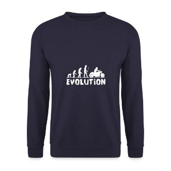 Moto, Moto, Machine, Motocycliste, Evolution - Sweat-shirt Unisexe - marine - Devant - Alina (178cm) & Michal (187cm)