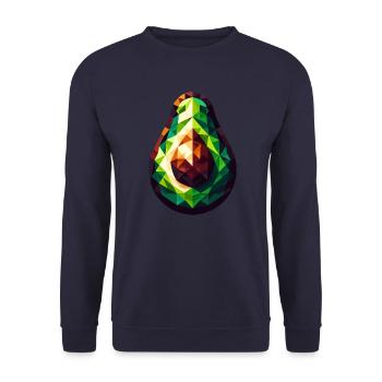 Abstrakte geometrische Avocado - Farbdesign - Unisex Pullover - Navy - Vorne - Alina (178cm) & Michal (187cm)