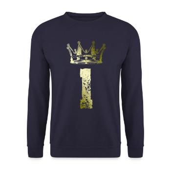 1 number crown - Unisex Sweatshirt - navy - Front - Alina (178cm) & Michal (187cm)
