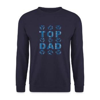 TOP DAD blue-white - Unisex Pullover - Navy - Vorne - Alina (178cm) & Michal (187cm)