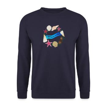 Meerverliebt - Unisex Pullover - Navy - Vorne - Alina (178cm) & Michal (187cm)
