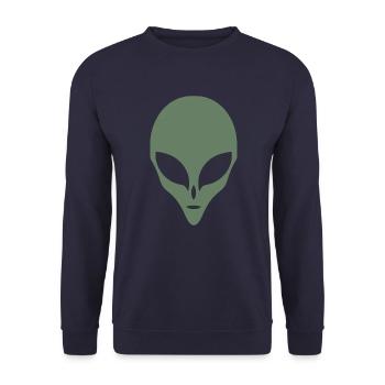 Alien Silhouette Head Face - Unisex Sweatshirt - navy - Front - Alina (178cm) & Michal (187cm)