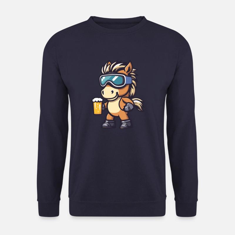 Pferd Apres Ski Bier Comic - Unisex Pullover - Navy
