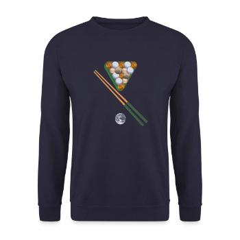 billard,planeten,planet,erde,spiel - Unisex Pullover - Navy - Vorne - Alina (178cm) & Michal (187cm)