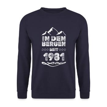 Bergsteiger seit 1981 - Unisex Pullover - Navy - Vorne - Alina (178cm) & Michal (187cm)