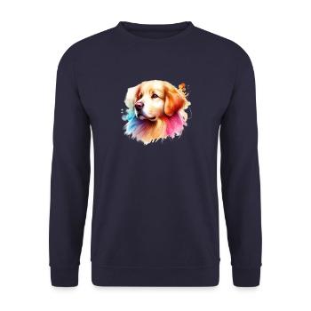 Golden Retriever - Unisex Pullover - Navy - Vorne - Alina (178cm) & Michal (187cm)