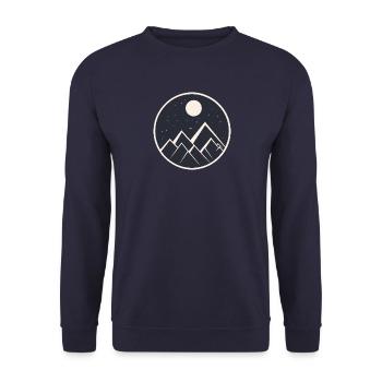 logo de montagne dans la nuit étoilée - Sweat-shirt Unisexe - marine - Devant - Alina (178cm) & Michal (187cm)