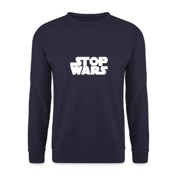 STOP WARS - Unisex Sweatshirt - navy - Front - Alina (178cm) & Michal (187cm)