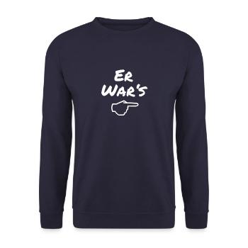 Er war's - Unisex Pullover - Navy - Vorne - Alina (178cm) & Michal (187cm)