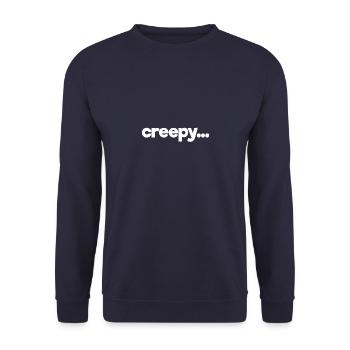 creepy lettering nerd fun gift - Unisex Sweatshirt - navy - Front - Alina (178cm) & Michal (187cm)