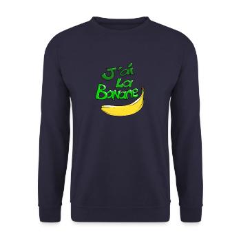 J’ai la banane - Sweat-shirt Unisexe - marine - Devant - Alina (178cm) & Michal (187cm)
