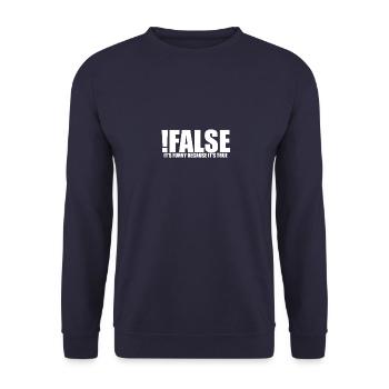 Informaticien informatique informatique vrai faux faux faux faux - Sweat-shirt Unisexe - marine - Devant - Alina (178cm) & Michal (187cm)