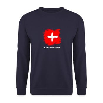 Switzerland Switzerland Suisse Flag - Unisex Sweatshirt - navy - Front - Alina (178cm) & Michal (187cm)