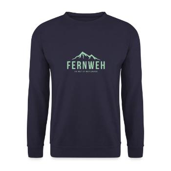 Fernweh - Unisex Pullover - Navy - Vorne - Alina (178cm) & Michal (187cm)