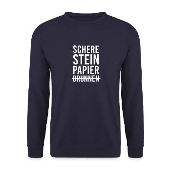 Scissors stone paper without fountain - Unisex Sweatshirt - navy - Front - Alina (178cm) & Michal (187cm)
