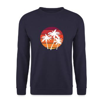 Strand Beach Summer Feeling Ferien Urlaub Reise - Unisex Pullover - Navy - Vorne - Alina (178cm) & Michal (187cm)