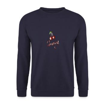 Cherry / Cherry Design for T-Shirts, Hoodies etc. - Unisex Sweatshirt - navy - Front - Alina (178cm) & Michal (187cm)