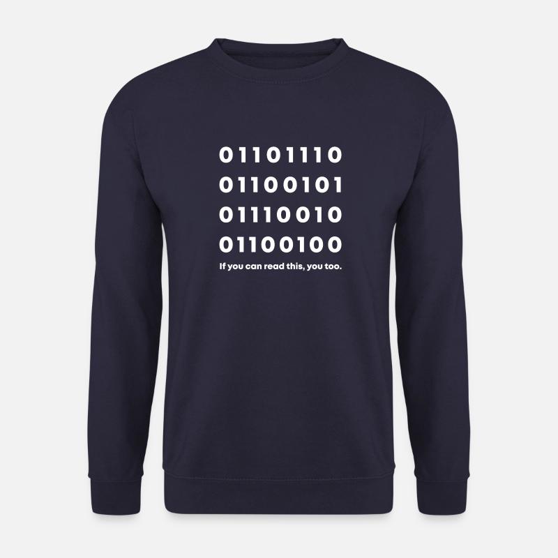 Nerd dans le code binaire - Sweat-shirt Unisexe - marine
