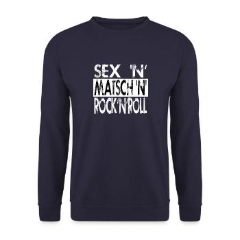 Sex, Matsch & Rock 'n' Roll - Unisex Pullover - Navy - Vorne - Alina (178cm) & Michal (187cm)