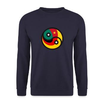 Yin & Yang - Deutschland & Kamerun - Unisex Pullover - Navy - Vorne - Alina (178cm) & Michal (187cm)