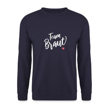Team Braut - Unisex Pullover - Navy - Vorne - Alina (178cm) & Michal (187cm)