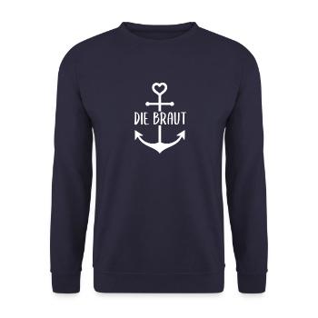 Die Braut - Unisex Sweatshirt - navy - Front - Alina (178cm) & Michal (187cm)