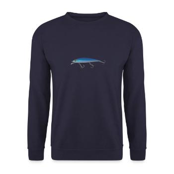 Wobbler Angelkköder Angler Raubfisch Geschenk - Unisex Pullover - Navy - Vorne - Alina (178cm) & Michal (187cm)