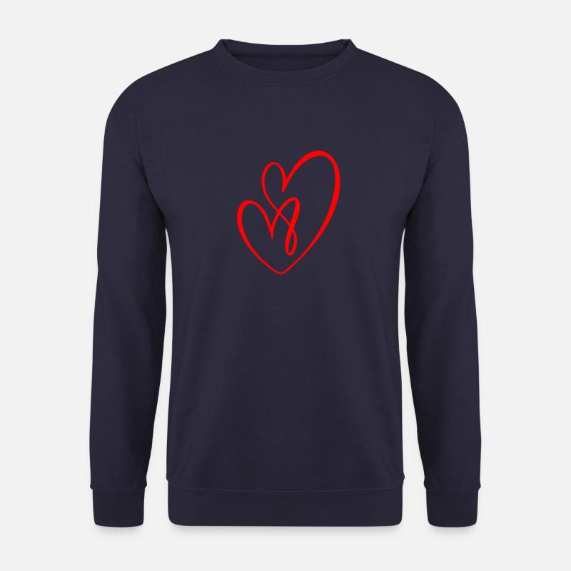 Verschlungene Herzen - rot - Unisex Pullover - Navy