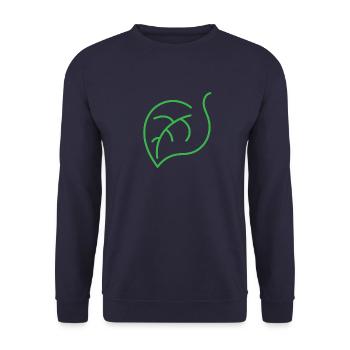 Einfaches Blatt - modernes Design - Unisex Pullover - Navy - Vorne - Alina (178cm) & Michal (187cm)