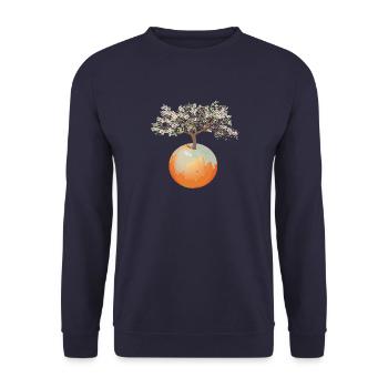 Earth - apple tree - Unisex Sweatshirt - navy - Front - Alina (178cm) & Michal (187cm)