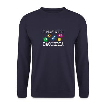 Je joue avec une technique de laboratoire de microbiologiste de bactéries - Sweat-shirt Unisexe - marine - Devant - Alina (178cm) & Michal (187cm)