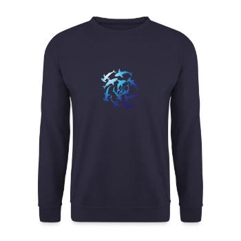 Sharks everywhere - Sweat-shirt Unisexe - marine - Devant - Alina (178cm) & Michal (187cm)