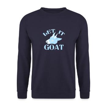 laisse-le chèvre avec un jeu de mots drôle - Sweat-shirt Unisexe - marine - Devant - Alina (178cm) & Michal (187cm)