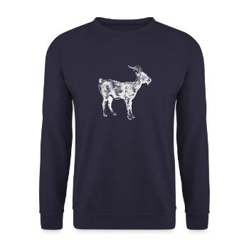 White goat - Unisex Sweatshirt - navy - Front - Alina (178cm) & Michal (187cm)