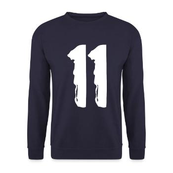 11 Zahl Trikot - Unisex Pullover - Navy - Vorne - Alina (178cm) & Michal (187cm)