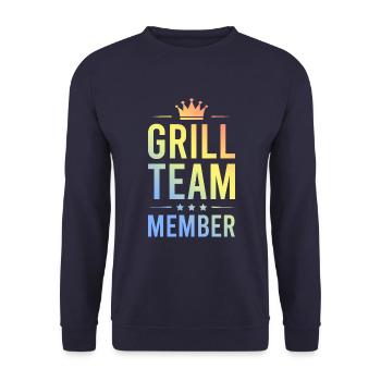 Grill Team Bunt - Unisex Sweatshirt - navy - Front - Alina (178cm) & Michal (187cm)