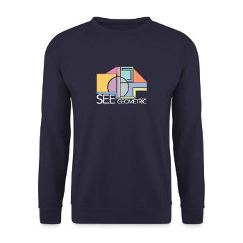 See Geometric by Cinodrago - Sweat-shirt Unisexe - marine - Devant - Alina (178cm) & Michal (187cm)