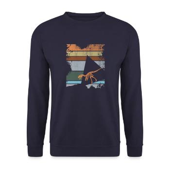 dinosaur - Unisex Sweatshirt - navy - Front - Alina (178cm) & Michal (187cm)