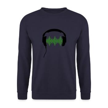 Casque DJ rhythm fréquence égaliseur sonore - Sweat-shirt Unisexe - marine - Devant - Alina (178cm) & Michal (187cm)