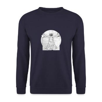 Homme moderne de Vitruve - Sweat-shirt Unisexe - marine - Devant - Alina (178cm) & Michal (187cm)