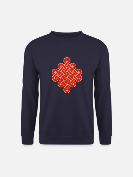 Endlos Knoten, Tibet, Unendlich, Buddhismus, Glück - Unisex Pullover - Navy