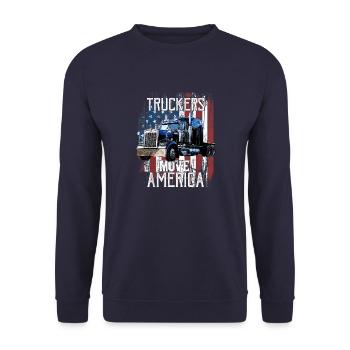 Drapeau camion américain - Sweat-shirt Unisexe - marine - Devant - Alina (178cm) & Michal (187cm)