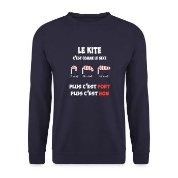 Le kite c'est comme le s***, plus c'est ... - Sweat-shirt Unisexe - marine - Devant - Alina (178cm) & Michal (187cm)