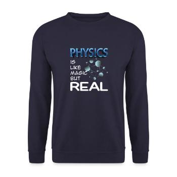 Physic is like magic but real - Unisex Sweatshirt - navy - Front - Alina (178cm) & Michal (187cm)