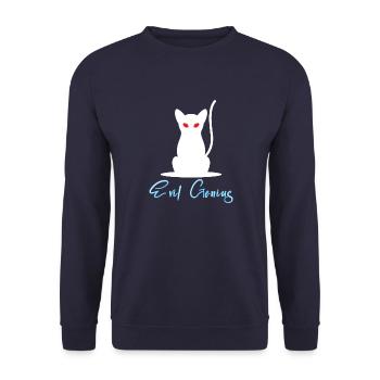Evil Genius - devilish genius - Unisex Sweatshirt - navy - Front - Alina (178cm) & Michal (187cm)