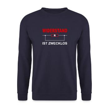 Widerstand ist zwecklos - Unisex Pullover - Navy - Vorne - Alina (178cm) & Michal (187cm)