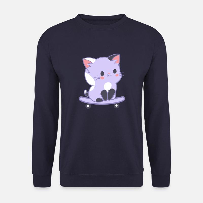 skater Cat - Unisex Pullover - Navy