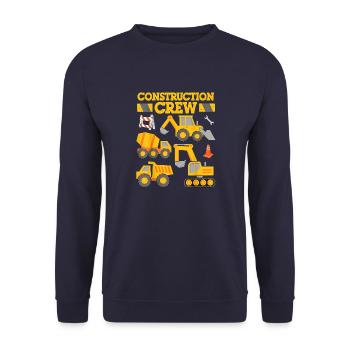 Construction Crew Worker Excavator Equipment Gift - Unisex Sweatshirt - navy - Front - Alina (178cm) & Michal (187cm)
